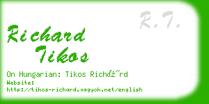 richard tikos business card